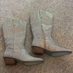 Betsey Johnson SB-Dalas Rhinestone Heeled Boots